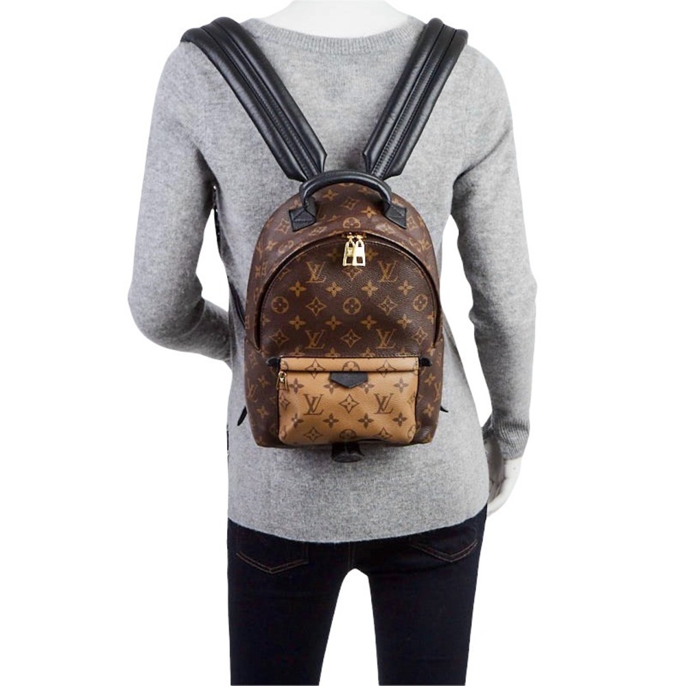 LOUIS VUITTON Monogram Canvas Reverse Palm Springs PM Backpack Bag